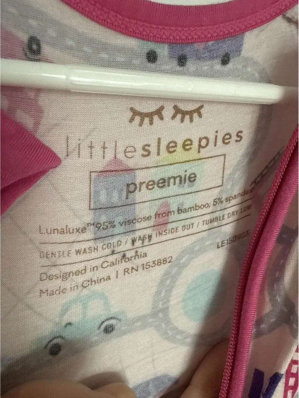 Preemie Lunaluxe Little Sleepies Preemie Size Bamboo Viscose Sleeper Pajamas